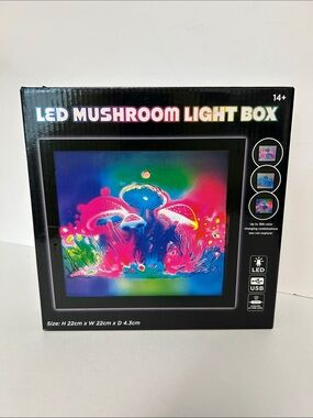 Island Dogs NOB Neon LED Mushroom Plants Light Box  USB Controller On USB Cable